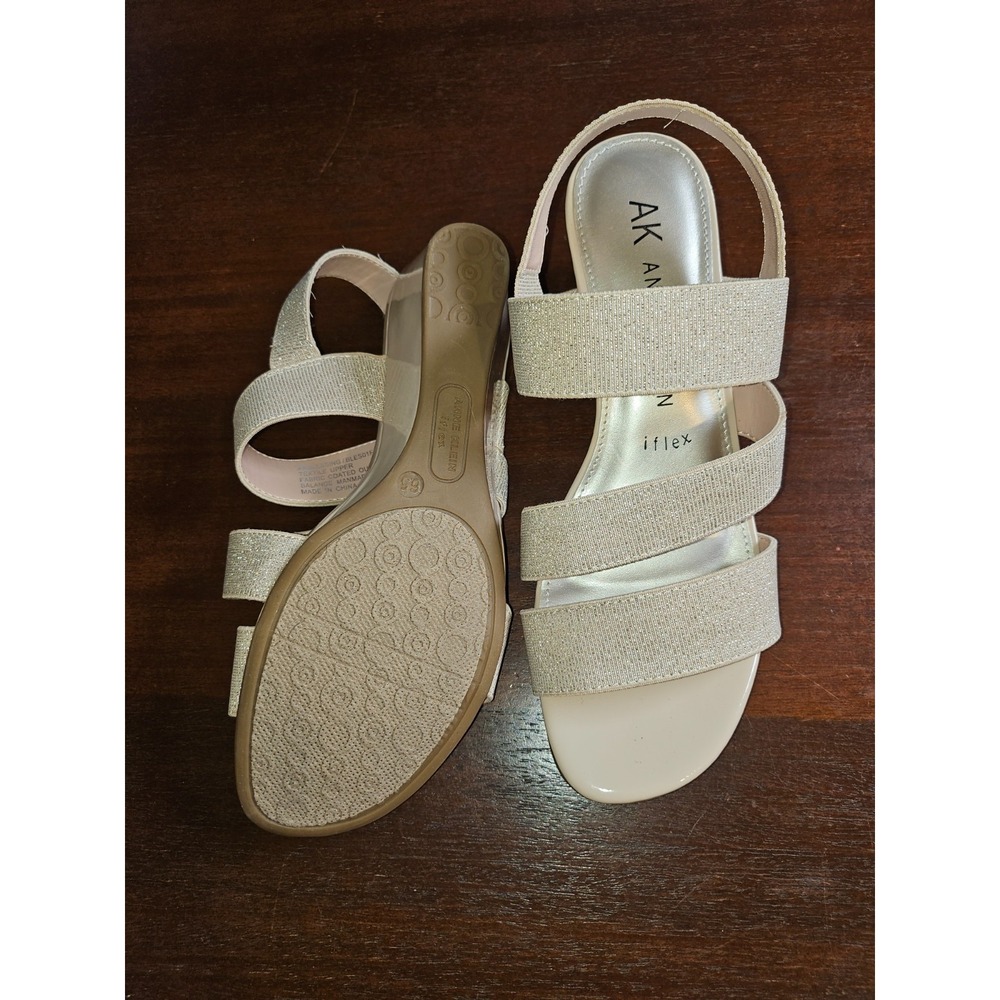 AK Anne Klein Blessings Womans Blush Strappy Stretchy Heel Size 6.5 New with box - Picture 2 of 9